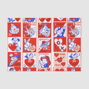 Valentine Retro Liebe schlägt Niedliche Muster Seidenpapier