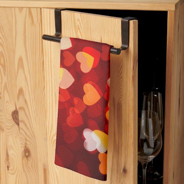 Valentine Romantic Heart Pattern  Geschirrtuch (Drittel gefaltet)