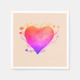 Valentine rosa Heart Napkins Serviette