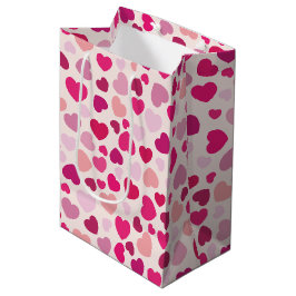 Valentine Rosa Herz mit Weiß Mittlere Geschenktüte