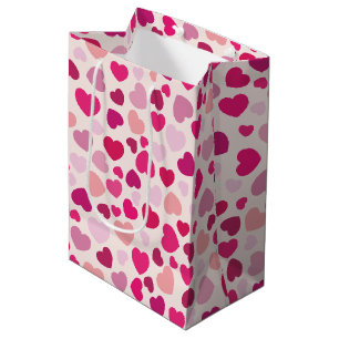 Valentine Rosa Herz mit Weiß Mittlere Geschenktüte
