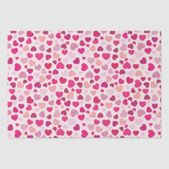 Valentine Rosa Herz mit Weiß Seidenpapier (Vorderseite)