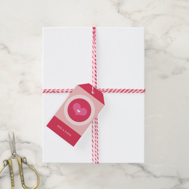 Valentine-rosa Schatz ausgebogter Geschenkanhänger (Mit Garn)