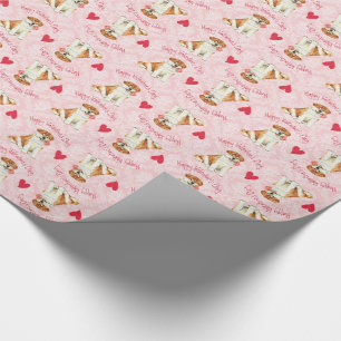 Valentine Rose Akita Geschenkpapier