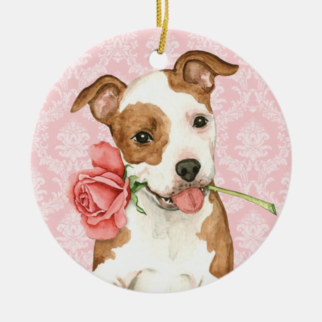 Valentine Rose Am Staff Keramikornament (Vorne)