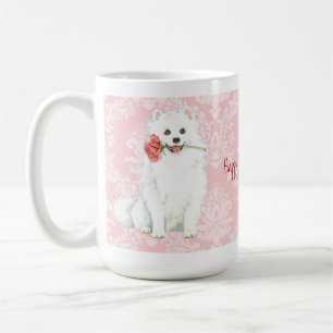 Valentine Rose American Eskimo Dog Kaffeetasse