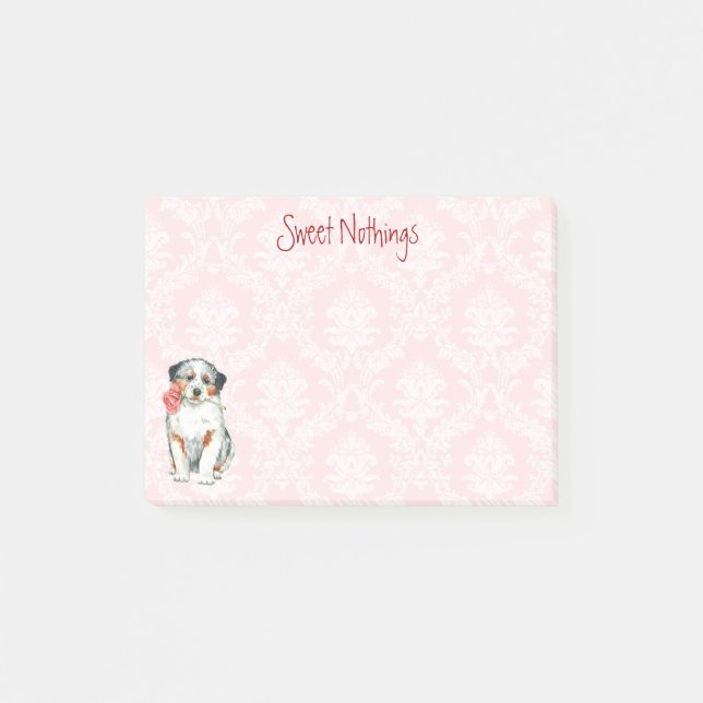 Valentine Rose Aussie Post-it Klebezettel (Vorderseite)