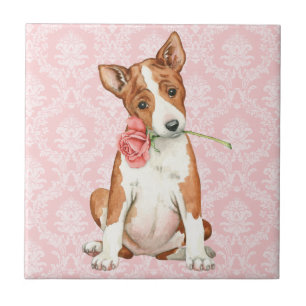 Valentine Rose Basenji Fliese