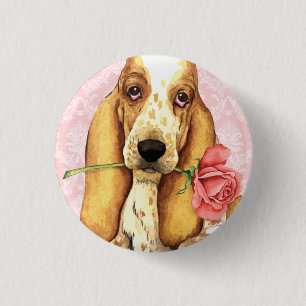 Valentine Rose Basset Button