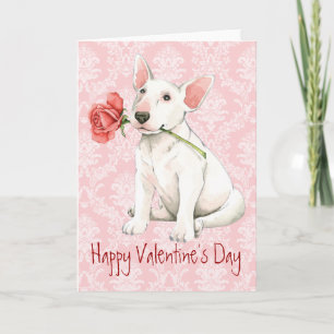 Valentine Rose Bull Terrier Feiertagskarte