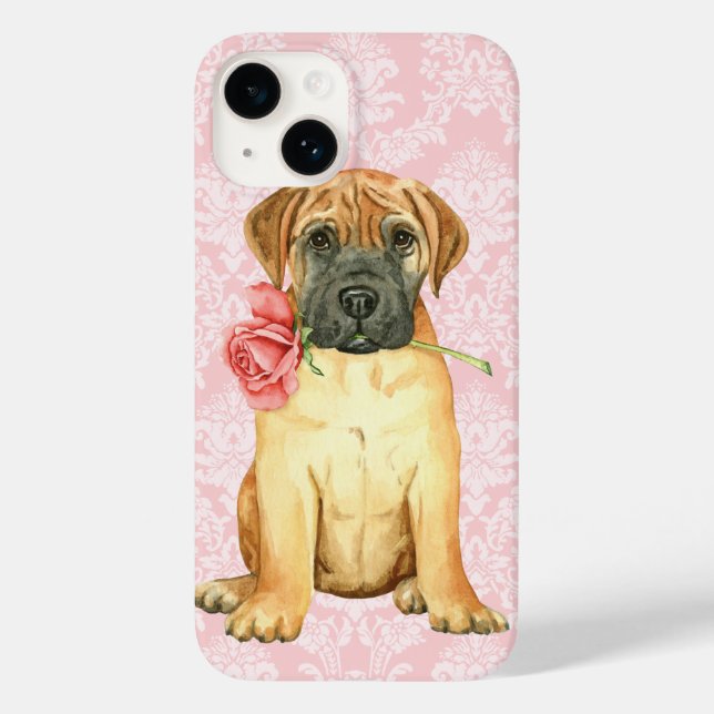 Valentine Rose Bullmastiff Case-Mate iPhone Fall 14 Hülle (Rückseite)