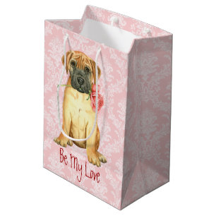 Valentine Rose Bullmastiff Medium Gift Bag Mittlere Geschenktüte