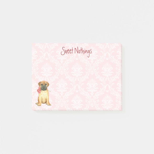 Valentine Rose Bullmastiff Nachhinweise Post-it Klebezettel (Vorderseite)
