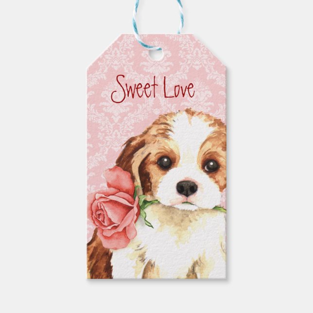 Valentine Rose Cavalier Geschenkanhänger (Vorderseite)