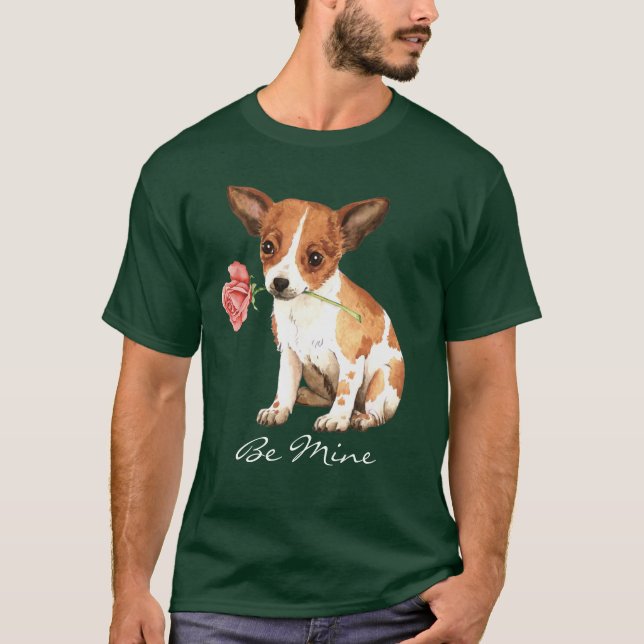 Valentine Rose Chihuahua T-Shirt (Vorderseite)