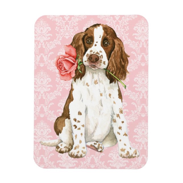 Valentine Rose English Springer Magnet (Vertikal)