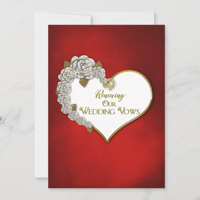 Valentine/Rose - Erneuerende Hochzeitssöhne Invivi Einladung (Vorderseite)