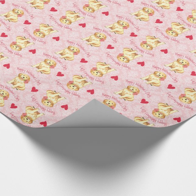 Valentine-Rose golden Geschenkpapier (Ecke)