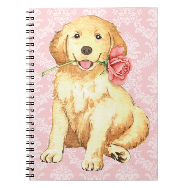 Valentine Rose Golden Notizblock (Vorderseite)