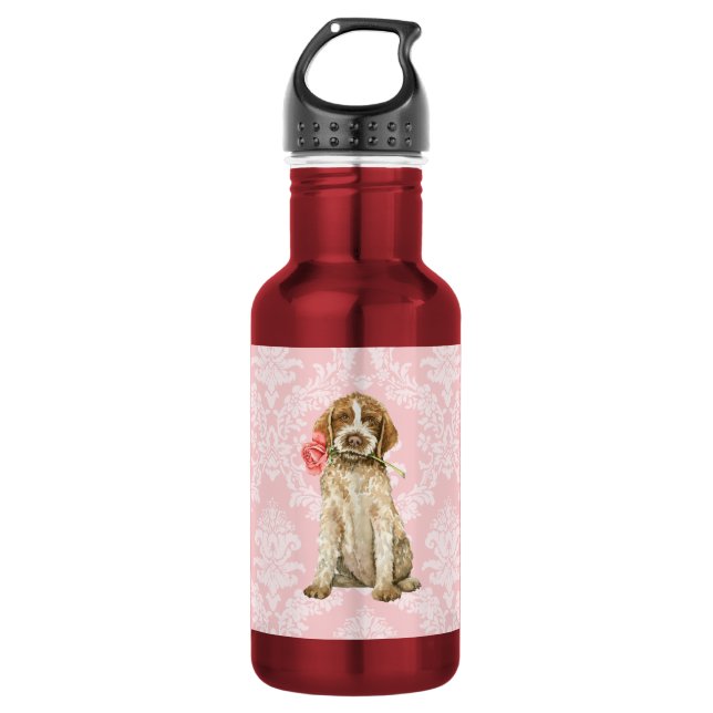 Valentine-Rose Griffon Edelstahlflasche (Vorderseite)