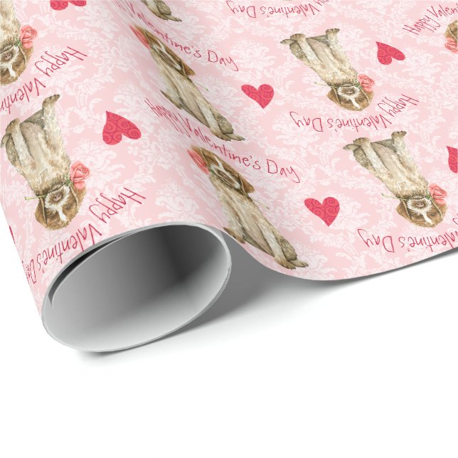 Valentine Rose Griffon Geschenkpapier (Rolleneckpunkt)