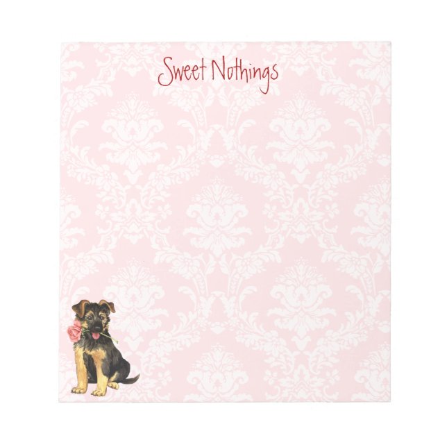 Valentine Rose GSD Notizblock (Vorderseite)