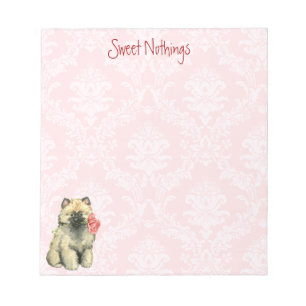 Valentine Rose Keeshond Notizblock