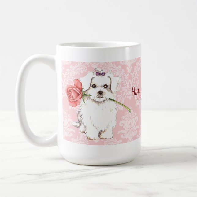Valentine Rose Maltesisch Kaffeetasse (Links)