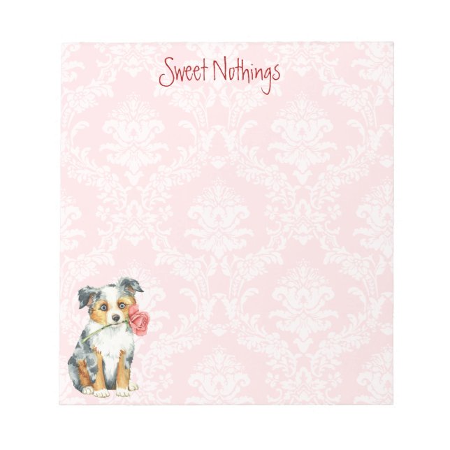 Valentine Rose Mini American Shepherd Notizblock (Vorderseite)