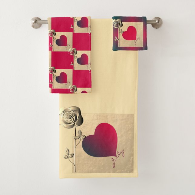 Valentine Rose mit dem Namen Badetuch Set (Insitu)