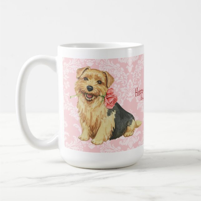 Valentine Rose Norfolk Terrier Kaffeetasse (Links)