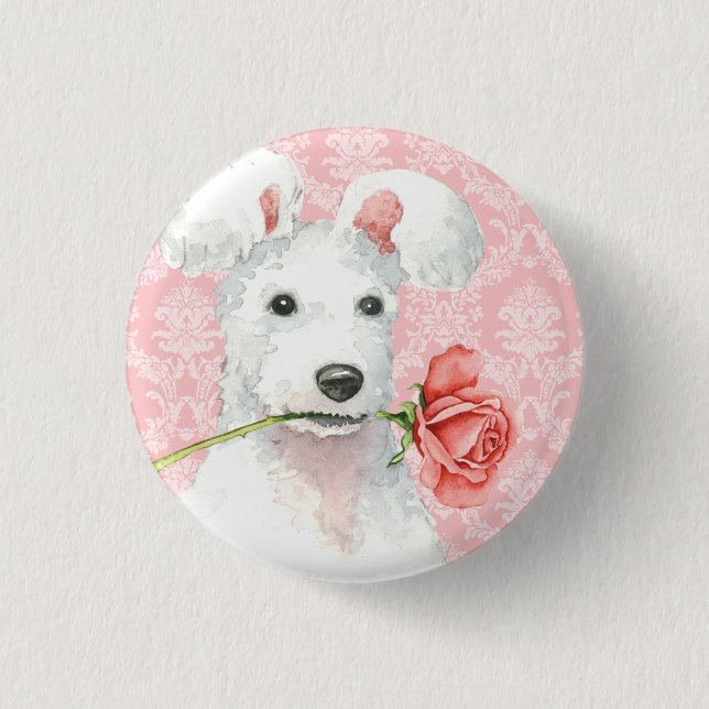 Valentine Rose Pumi Pinback Button (Vorderseite)