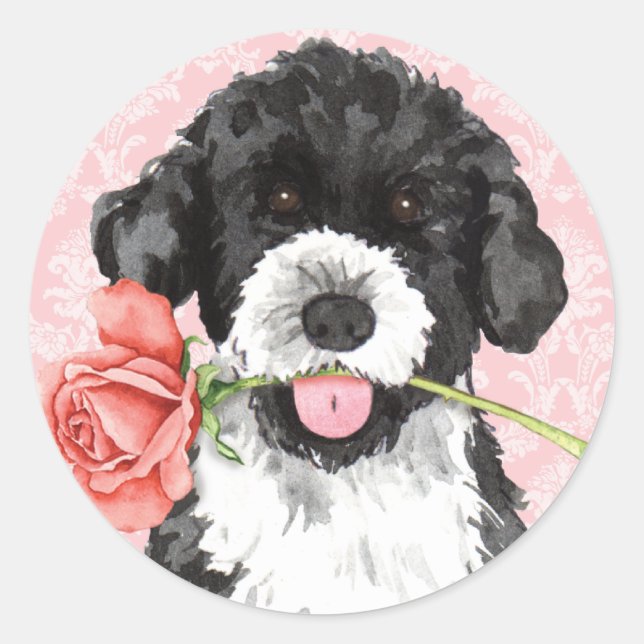Valentine Rose PWD Runder Aufkleber (Vorderseite)