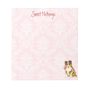 Valentine Rose Sheltie Notizblock