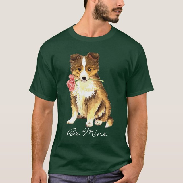 Valentine-Rose Sheltie T-Shirt (Vorderseite)