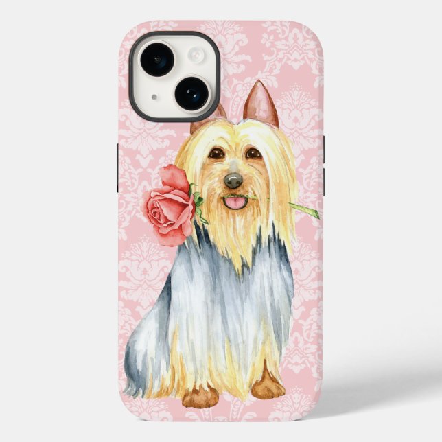 Valentine Rose Silky Terrier Case-Mate iPhone Case (Rückseite)