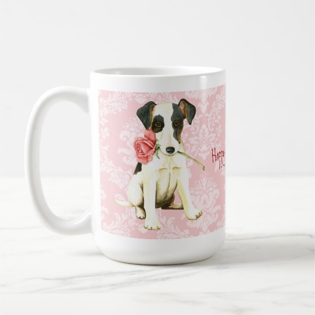 Valentine Rose Smooth Fox Terrier Kaffeetasse (Links)