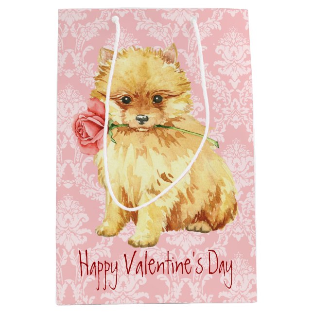 Valentine Rose Spitz Mittlere Geschenktüte (Vorderseite)