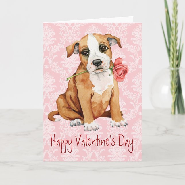 Valentine Rose Stafford Feiertagskarte (Vorderseite)