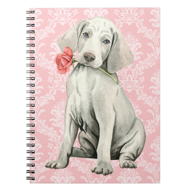 Valentine Rose Weimaraner Notizblock (Vorderseite)