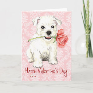 Valentine Rose Westie Feiertagskarte