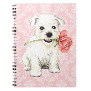 Valentine Rose Westie Notizblock