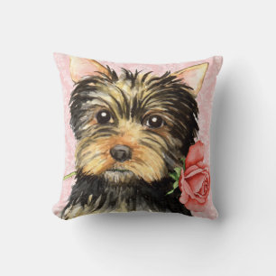 Valentine Rose Yorkie Kissen