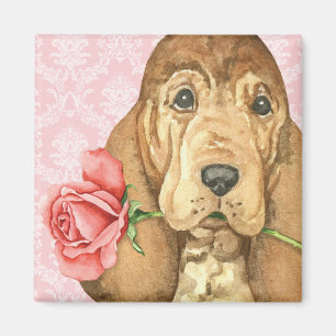 Valentine-Rosen-Bluthund Magnet