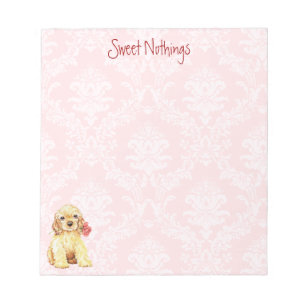 Valentine-Rosen-Cockerspaniel Notizblock