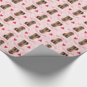 Valentine-Rosen-Schokoladen-Labrador Geschenkpapier