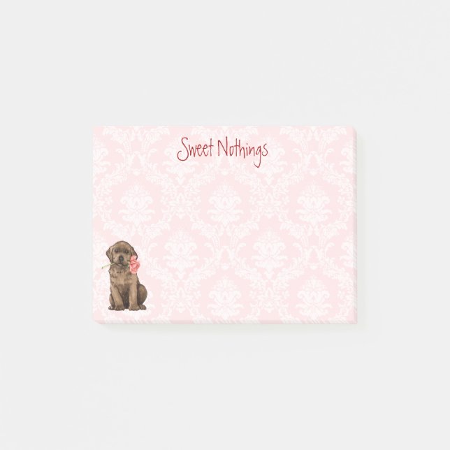 Valentine-Rosen-Schokoladen-Labrador Post-it Klebezettel (Vorderseite)