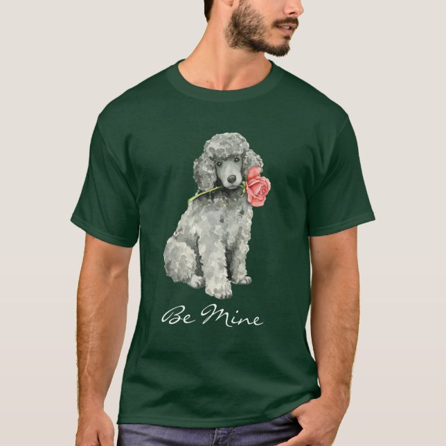 Valentine-Rosen-Standardpudel T-Shirt (Vorderseite)