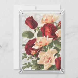 Valentine Rote Rose Rosa Rose Silberrahmen Feiertagskarte