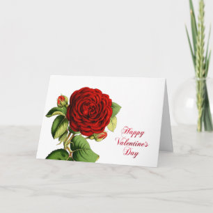 Valentine Rote Rose Wasserfarbe Feiertagskarte